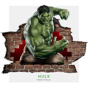 Image of Lincredibile hulk wall sticker cameretta bimbi 150x100 cm - L'incredibile Hulk wall sticker cameretta bimbi 150x100 cm