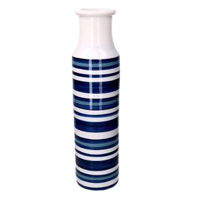 Image of Vaso ceramica bianco azzurro cm ø16/18h62