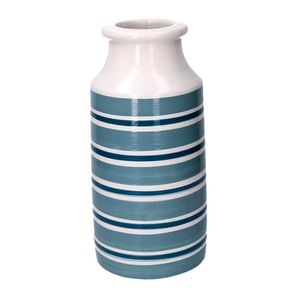 Image of Vaso ceramica bianco azzurro cm ø20h40
