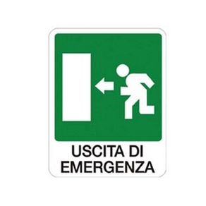 Image of 10pz cartello uscita di emergenza a sinistra cm20x30h codferxfer243674 - 10Pz Cartello " Uscita Di Emergenza A Sinistra" - Cm.20X30H. Cod:Ferx.Fer243674