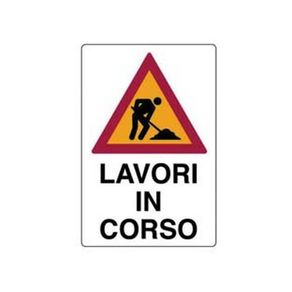 Image of 10pz cartello lavori in corso cm50x70h in plastica codferxfer435055 - 10Pz Cartello "Lavori In Corso" - Cm.50X70H. In Plastica Cod:Ferx.Fer435055