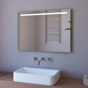 Image of Specchiera da parete 100x70 con fascia led e illuminazione interna - Specchiera da parete 100x70 con fascia LED e illuminazione interna