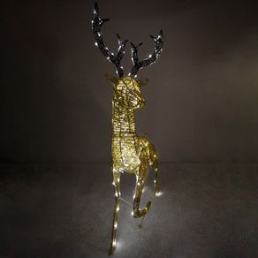 Image of Decorazione di natale led renna di natale da giardino maschio oro - Decorazione di Natale LED Renna di Natale da Giardino Maschio - Oro