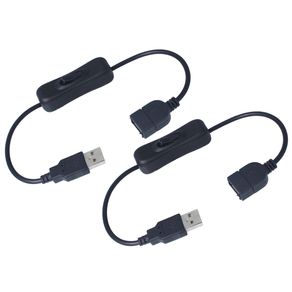 Image of 2 PZ Cavo USB con Interruttore on/off a Bilanciere Per Lampada da Scrivania a LED Ventilatore USB Strisce LED Nero