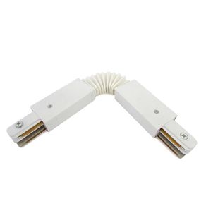 Image of Giunto Connettore Curva Flessibile per Binario Mono Fase Colore Bianco Doppia Testa Per Mono Fase