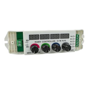 Image of Centralina RGBW Led Dimmer PWM Controller Modulo Manuale Con Manopole e Display 4 Canali 12V 24V 5AX4