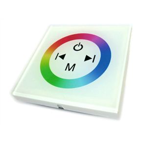 Image of Centralina RGB Led Kit Controller Touch Panel Full Color Da Incasso Quadrata 12V 144W Sfondo Bianco TM08