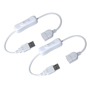 Image of 2 PZ Cavo USB con Interruttore on/off a Bilanciere Per Lampada da Scrivania a LED Ventilatore USB Strisce LED Bianco