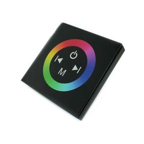Image of Centralina RGB Led Kit Controller Touch Panel Full Color Da Incasso Quadrata 12V 144W Sfondo Nero TM08