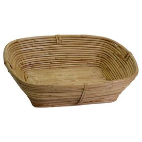 Image of Rectangular natural rush basket cm35xh9x31