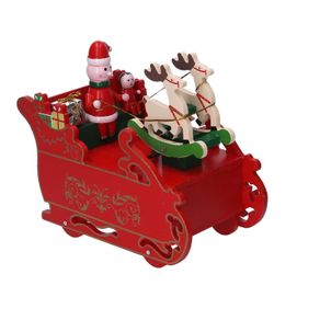 Image of Red sleigh wooden music box cm18x9h16