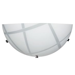 Image of Applique lastra vetro bianco ganci in cromo 30x10xh15 cm - Applique lastra vetro bianco ganci in cromo 30x10xh.15 cm