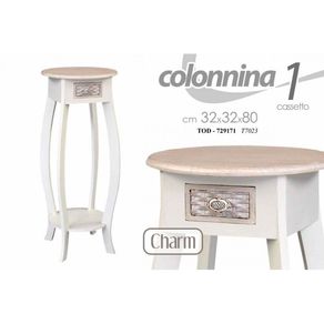 Image of Colonnina comodino charm shabby cm 32 x 32 x 80 h - Colonnina comodino charm shabby cm 32 x 32 x 80 H