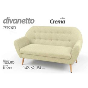 Image of Divano design stile moderno fashion crema cm 142 x 64 x 84 h