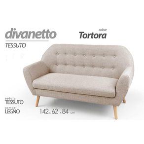 Image of Divano design stile moderno fashion tortora cm 142 x 64 x 84 h
