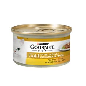 Image of Gourmet gold dadini in salsa pollo e fegato purina 85 grammi - Gourmet Gold Dadini in salsa pollo e fegato Purina 85 grammi