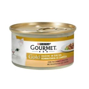 Image of Gourmet gold dadini in salsa tacchino e anatra purina 85 grammi - Gourmet Gold Dadini in salsa tacchino e anatra Purina 85 grammi