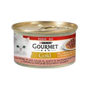 Image of Gourmet gold delizie in salsa con salmone purina 85 grammi - Gourmet Gold Delizie in salsa con salmone Purina 85 grammi