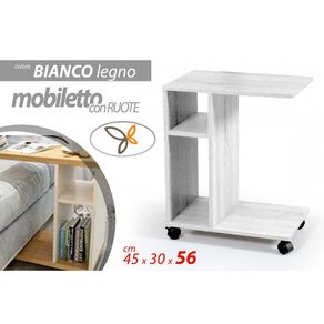 Image of Mobile bianco da divano portariviste tavolino 45x30x56