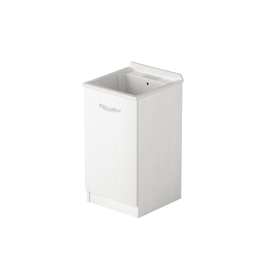 Image of Mobile lavatoio per lavanderia 1 anta colore bianco h86x47x50cm - Mobile lavatoio per lavanderia 1 anta colore Bianco H86x47x50cm