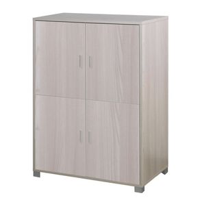 Image of Light elm fourdoor office cabinet with shelves 107x41x h162 cm - Light Elm four-door office cabinet with shelves 107x41x h162 cm