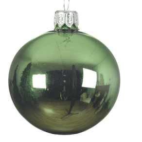 Image of Pallina di natale verde vischio lucido ø8 - Pallina di Natale verde vischio lucido Ø8
