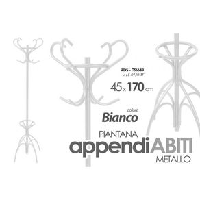 Image of Piantana appendiabiti con portaombrelli metallo bianco cm 170