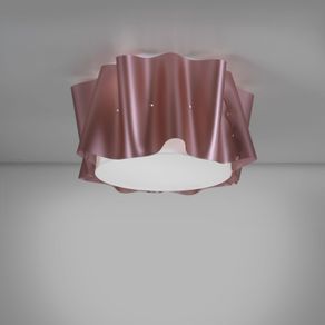 Image of Plafoniera 3 luci pink metal cm 60 x 32h - Plafoniera 3 Luci Rosa Metal Cm. 60 x 32h
