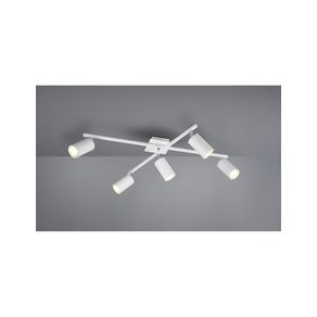 Image of Plafoniera 5 faretti cilindro spot orientabili marley bianco trio lighting - Plafoniera 5 Faretti Cilindro Spot Orientabili Marley Bianco Trio Lighting