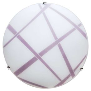 Image of Plafoniera vetro bianco viola diametro cm 30 - Plafoniera vetro bianco viola Diametro cm 30