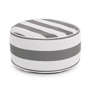 Image of Pouf righe gonfiabile biancogrigio - Pouf Righe Gonfiabile Bianco-Grigio