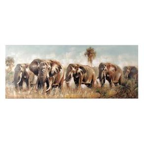 Image of Rectangular elephant print picture cm55x135x3