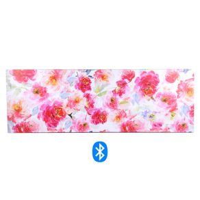 Image of Quadro moderno stampa bluetooth fiori fucsia cm 150 x 50 x 4