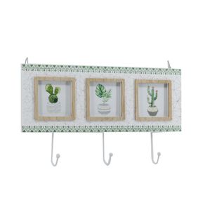 Image of Wall photo frame cactus wood multiple 3pwith hanger 3 places cm34x195x35