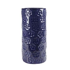 Image of Portaombrelli in ceramica blu fiori design cm 50 h