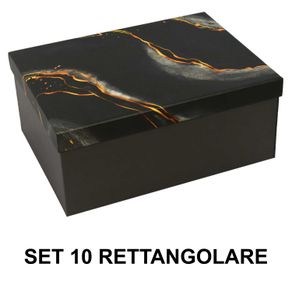 Image of Cardboard box 110 black marble effectrectangular cm375x29h16 - Cardboard box 1-10 black marble effectrectangular cm37,5x29h16