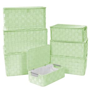 Image of Rectangular light green polyester box 17 cm40x30h215 - Rectangular light green polyester box 1-7 cm40x30h21,5