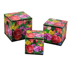 Image of Ecoleather box 13 multicolor square cm305x305h305 - Eco-leather box 1-3 multicolor square cm30,5x30,5h30,5