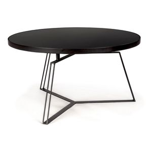 Image of Tavolino nero in metallo stile design ø70a 38h - Tavolino nero in metallo stile design Ø70a - 38h