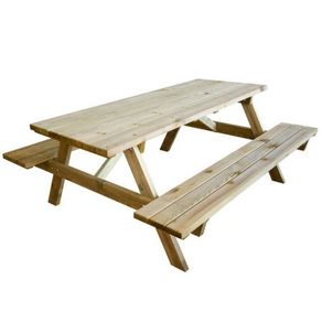 Image of Tavolo con panche in legno pic nic tavolino giardinaggio campeggio pieghevole