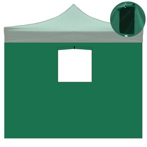 Image of Telo laterale verde impermeabile con finestra per gazebo richiudibile 3x3mt