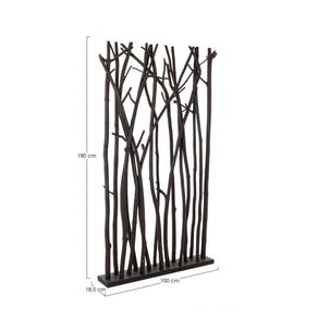 Image of Paravento aili in legno naturale nero 100x185x180h cm - Paravento Aili in legno naturale nero 100x18,5x180h cm