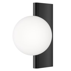 Image of Applique contemporanea avantgarde in metallo nera 1 luce con diffusore bianco - Applique Contemporanea Avant-Garde In Metallo Nera 1 Luce Con Diffusore Bianco