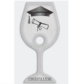 Image of Porta bottiglia calice vino congratulazioni