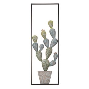 Image of Pannello Cactus-Frame 31x2,5x90 cm in Ferro Verde e Azzurro