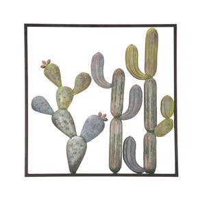 Image of Pannello Cactus-Frame 50x1,3x50 cm in Ferro Verde e Azzurro