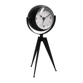 Image of Orologio da tavolo metallo nero quadrante bianco cm14x11h30