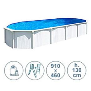 Image of Piscina fuori terra in acciaio white pool 910x460x130 cm - Piscina fuori terra in acciaio WHITE POOL 910x460x130 cm