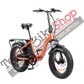Image of Bicicletta elettrica pieghevole ztech zt89aw folding etna 250w 36v 13ah con display colore arancione - Bicicletta Elettrica Pieghevole Z-Tech ZT-89-AW Folding Etna 250W 36V 13Ah con Display colore Arancione