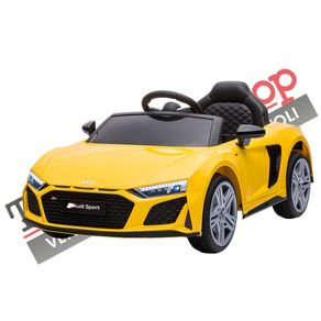 Image of Auto elettrica per bambini audi r8 sport 12v colore giallo - Auto Elettrica per Bambini Audi R8 Sport 12V colore Giallo